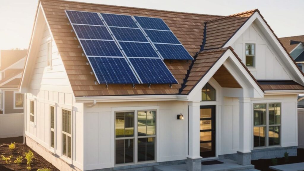 Solar panels on a Winchester home, reducing electricity costs and improving energy efficiency.
