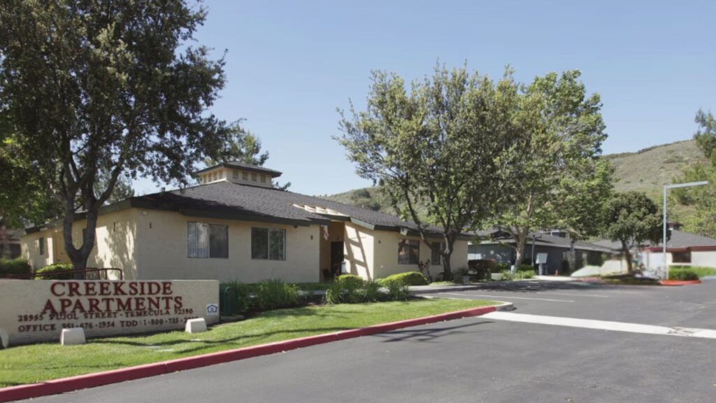 Creekside Senior Apartments Temecula with quiet landscaped courtyard for 55 plus residents